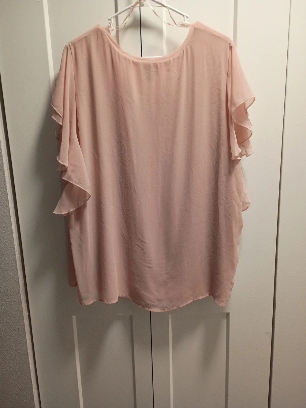 Worthington Blush Pink V-Neck Flutter Sleeve Blouse_2